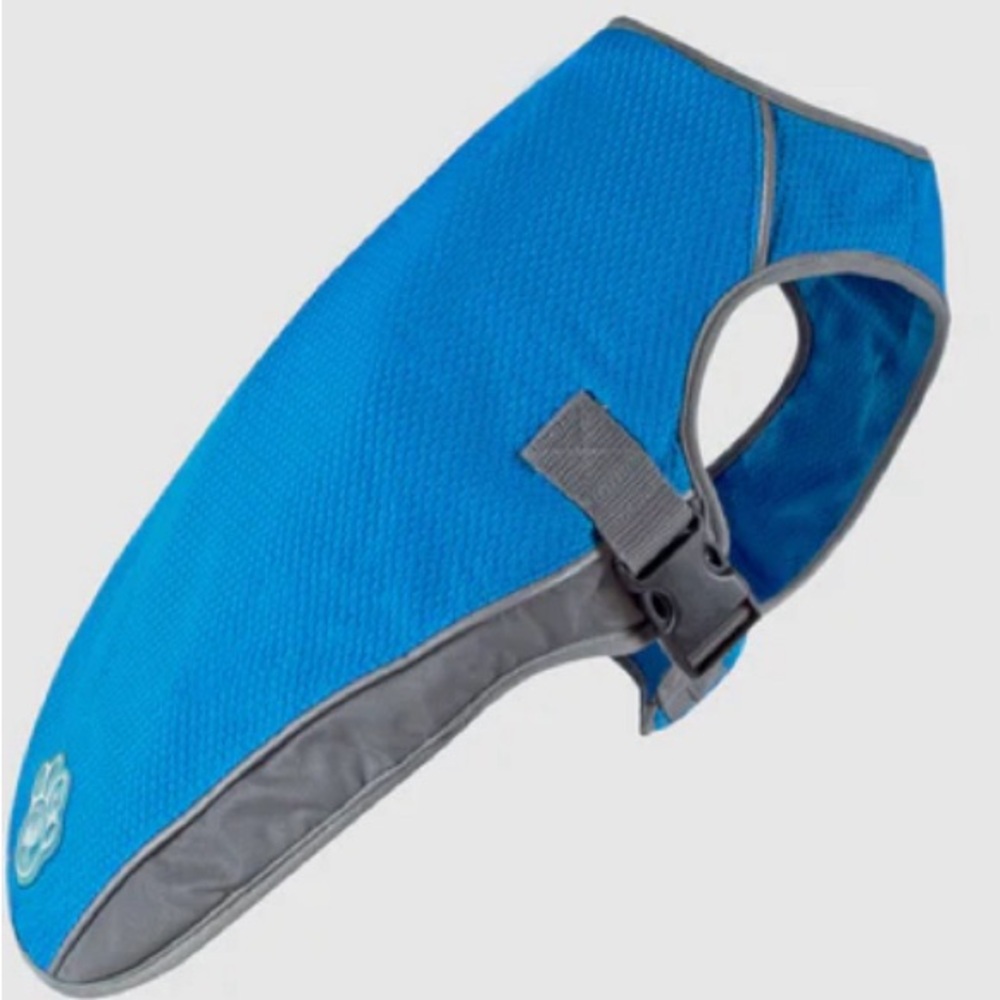Canada Pooch Chill Seeker dog cooling vest NWT size 20 blue and gray